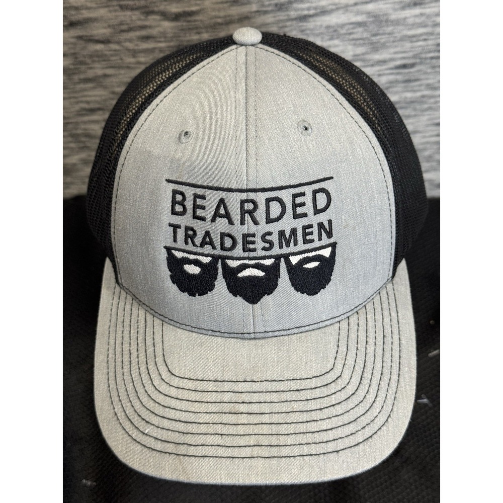 Beared‎ Tradesmen Hat Cap Trucker Style Black And Gray. Used